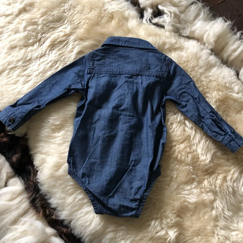 Carters denim long sleeve onesie